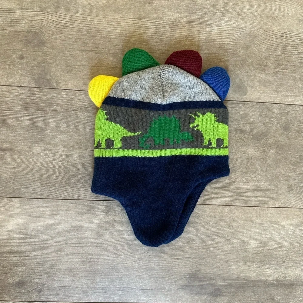 Boutique Addie & Tate Dinosaur Triceratop Ankylosaurus Mohawk Trapper Hat Cap